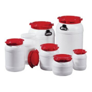 Weithalsfass blanc couvercle rouge 26 l Ø316 × H426 mm ouverture Ø204 mm-1