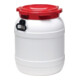 Weithalsfass blanc couvercle rouge 55 l Ø410 × H518 mm ouverture Ø282 mm-3