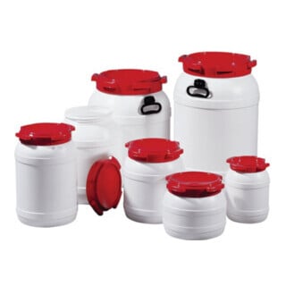 Weithalsfass weiß Deckel rot 20l D.274xH.418mm Einfüllöffnung-D.204mm