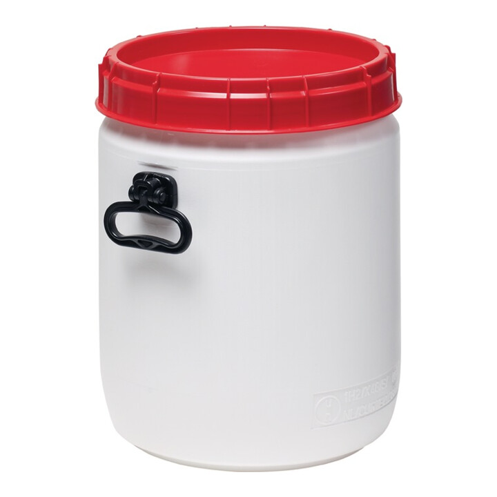Weithalsfass weiß Deckel rot 34l D.338xH.447mm Einfüllöffnung-D.295mm
