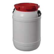 Weithalsfass weiß Deckel rot 68l D.410xH.632mm Einfüllöffnung-D.282mm