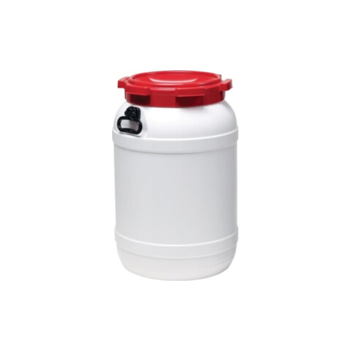 Weithalsfass weiß Deckel rot 68l D.410xH.632mm Einfüllöffnung-D.282mm