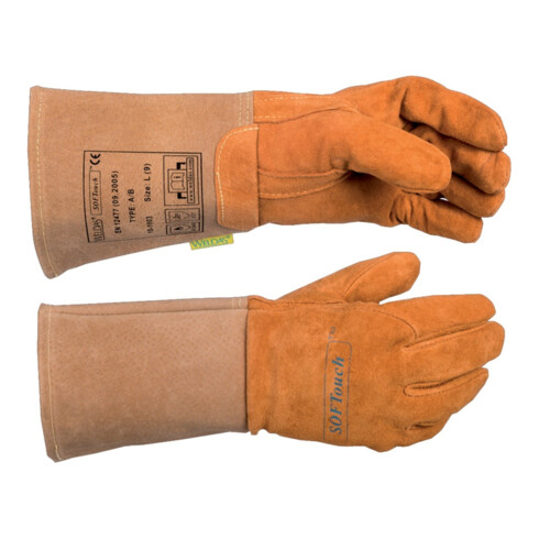 WELDAS Gants de soudeur (Argon) n° 10-1003, taille M, cuir de porc (1 paire)