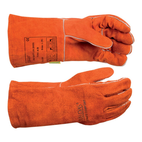 WELDAS Gants de soudeur n° 10-2101, Taille L rouge (1 paire)