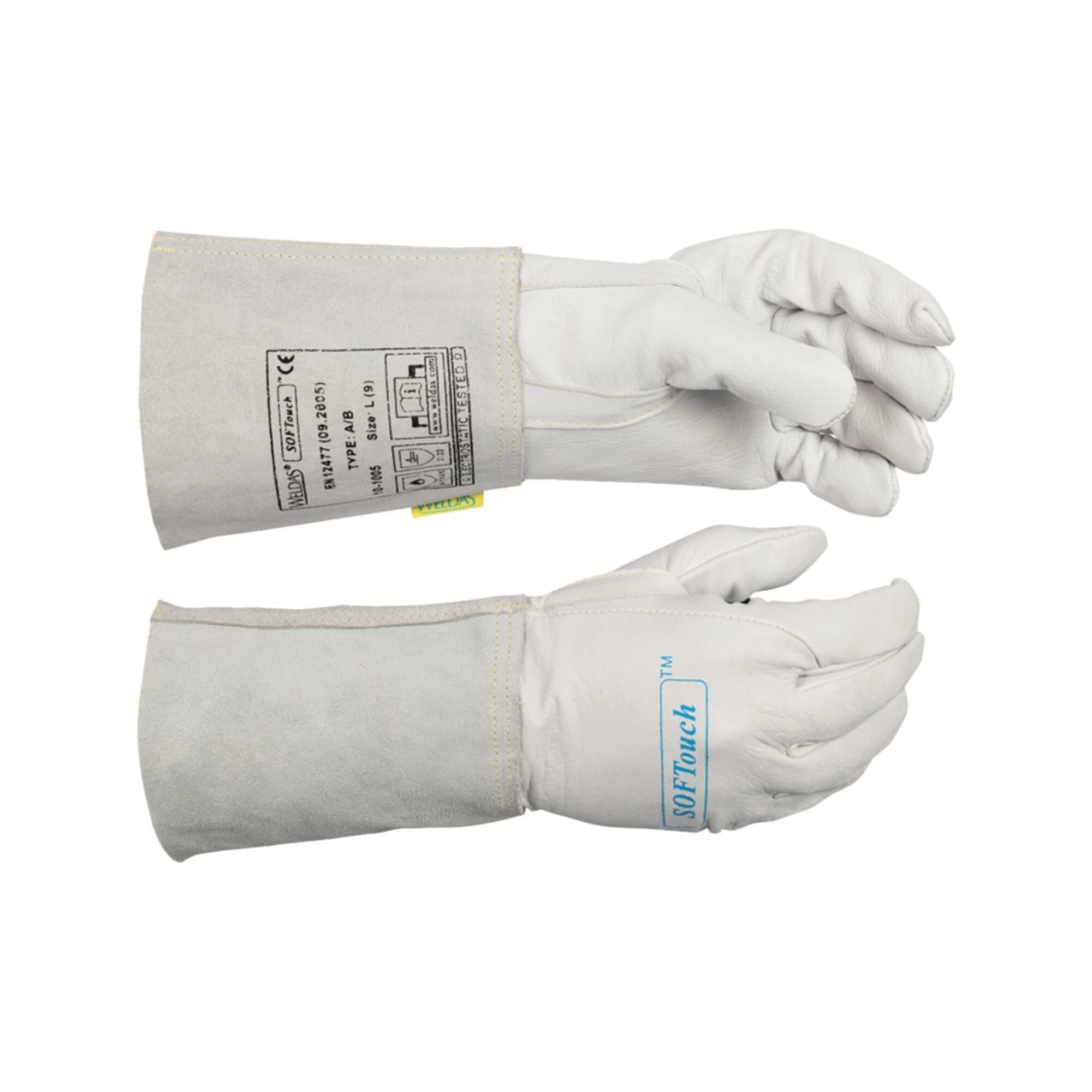 Weldas Schweißerhandschuhe Gr.L (9) natur Leder/Softouch EN 388,EN 12477,EN 1149-2 10PA