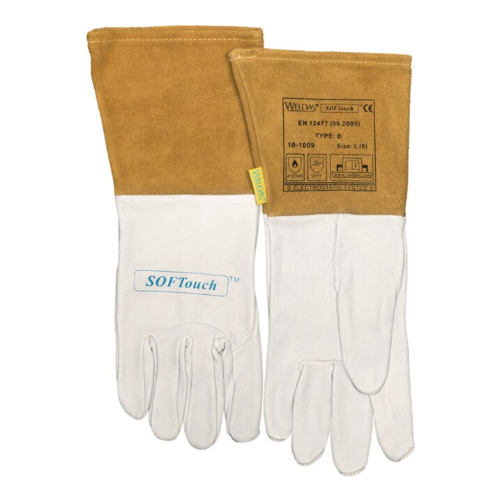 Weldas Schweißerhandschuhe Gr.XXL (10,5) natur/orangeEN 388,EN 12477,EN 1149-2 10 PA