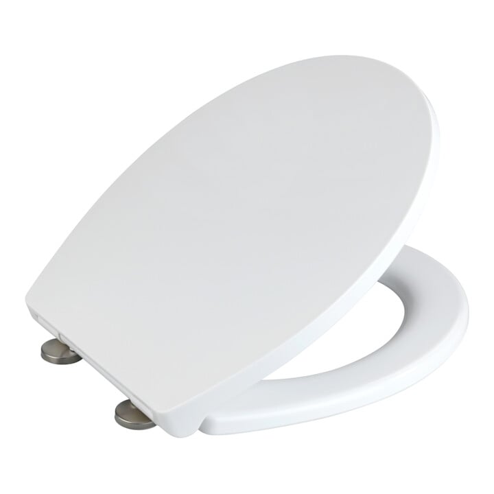 WENKO Abattant WC Ostuni, EasyClose Blanc Thermoplastique, Abaissement Automatique