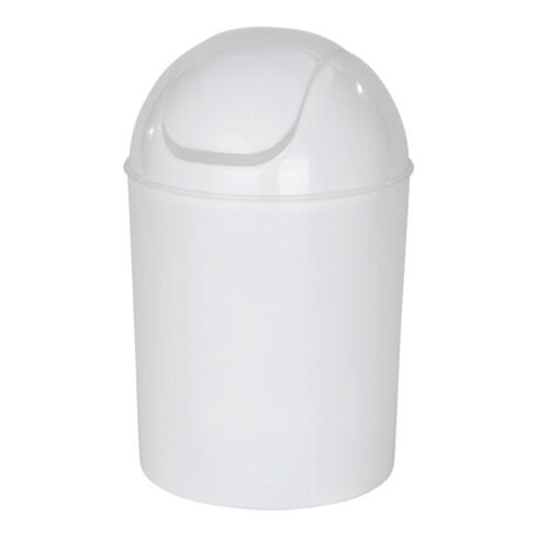 WENKO Poubelle à couvercle basculant blanche Mod. Economic Poubelle cosmétique pour salle de bain