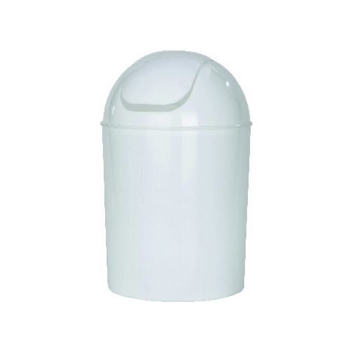 WENKO Poubelle à couvercle basculant blanche Mod. Economic Poubelle cosmétique pour salle de bain