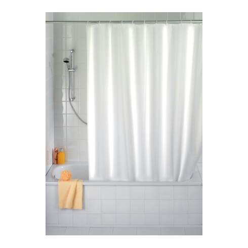 WENKO Rideau de douche Uni Blanc, anti-moisissure