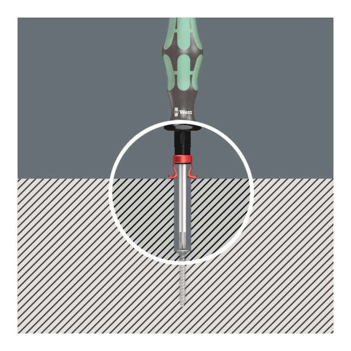 Wera 1441 SB Schraubkralle für Schraubendreherklingen, lange Bits und Winkelschlüssel mit Festhaltefunktion für Schrauben, 4,5 - 6 x 41 mm