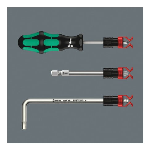 Wera 1441 SB Schraubkralle für Schraubendreherklingen, lange Bits und Winkelschlüssel mit Festhaltefunktion für Schrauben, 4,5 - 6 x 41 mm
