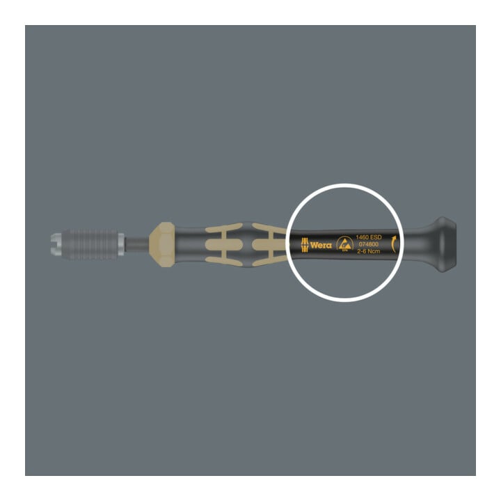 Wera 1460 Kraftform Micro ESD voreingestellte, einstellbare Drehmomentschraubendreher (0,02-0,11 Nm) mit Schnellwechselfutter, ,art.no.1460ESDx0,035N m