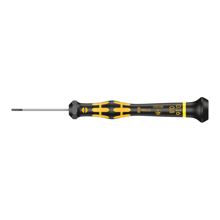 Wera 1578 A ESD Kraftform Micro Schlitz-Schraubendreher, 0,16 x 0,8 x 40 mm