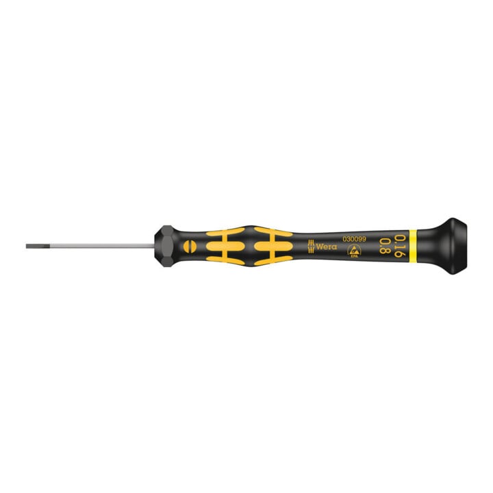 Wera 1578 A ESD Kraftform Micro Tournevis pour vis à fente, 0,16 x 0,8 x 40 mm