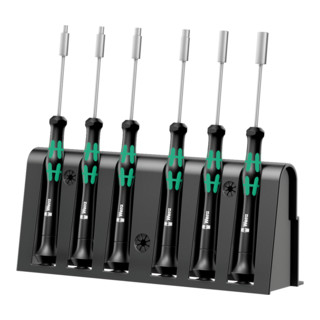 Wera 2069/6 Elektroniker-Schraubendrehersatz + Rack, 6-teilig