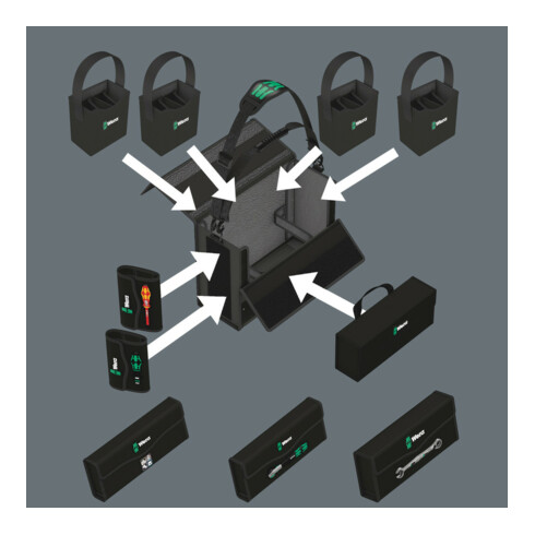 Wera 2go 2 XL Werkzeug-Container, 2-teilig