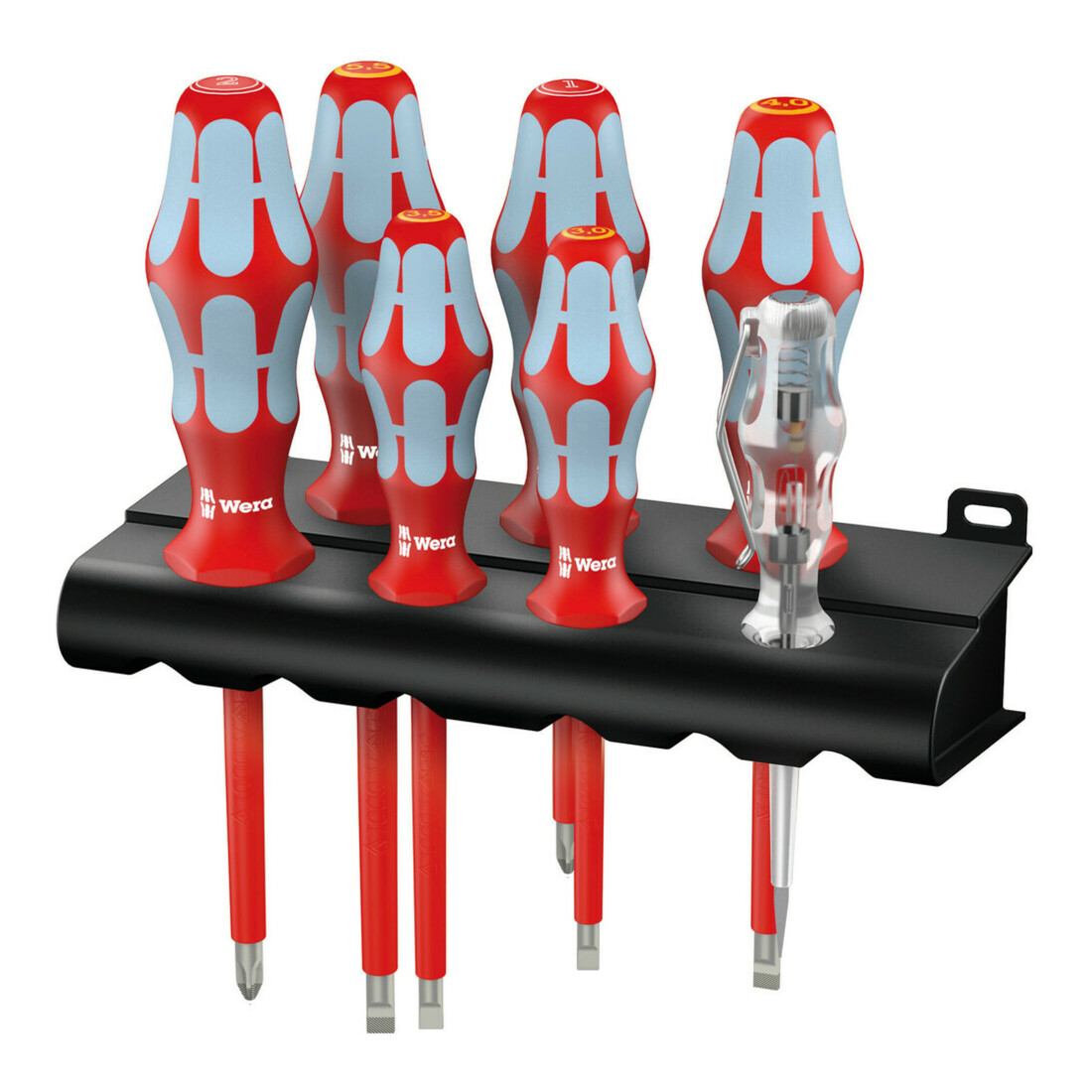 Wera 3160 i/7 Schraubendrehersatz, Edelstahl + Rack, 7-teilig