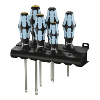 Wera 3334/3355/6 Schraubendrehersatz, Edelstahl + Rack, 6-teilig