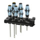 Wera 3334/3355/6 Schraubendrehersatz, Edelstahl + Rack, 6-teilig