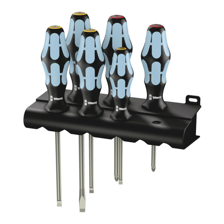 Wera 3334/6 Schraubendrehersatz, Edelstahl + Rack, 6-teilig