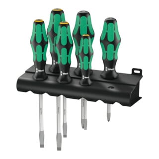 Wera 334/355 SK/6 Schraubendrehersatz Kraftform Plus Lasertip + Rack, 6-teilig