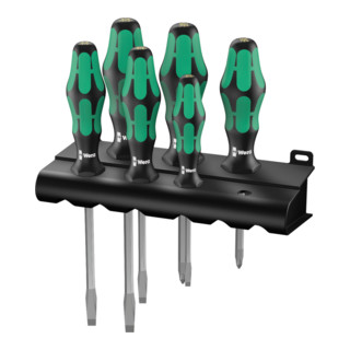 Wera 334/355 SK Schraubendrehersatz Kraftform Plus Lasertip inkl. Rack 6-teilig