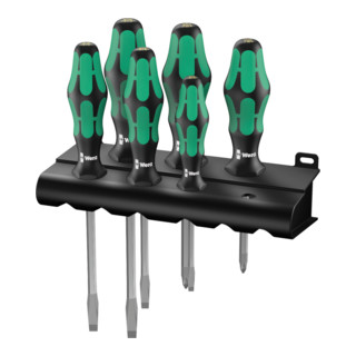 Wera 334 SK Rack Schraubendrehersatz Kraftform Plus Lasertip inkl. Rack 6-teilig