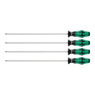 Wera 367/4 TX HF Kraftform Plus Schraubendrehersatz mit Haltefunktion mit 300 mm langen Klingen, 4-teilig