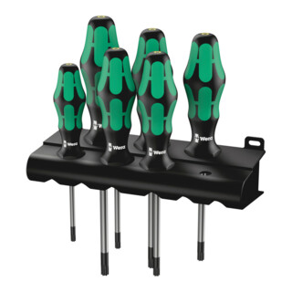 Wera 367/6 TORX BO Kraftform Plus TORX BO-Schraubendrehersatz + Rack, 6-teilig