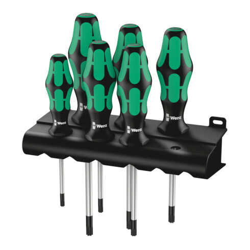 Wera 367/6 TX Schraubendrehersatz Kraftform Plus TX + Rack, 6-teilig