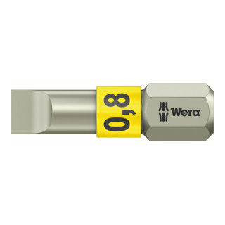 Wera 3800/1 TS Bits für Schlitz-Schrauben, Edelstahl, 5,5 x 0,8 mm, Länge 25 mm