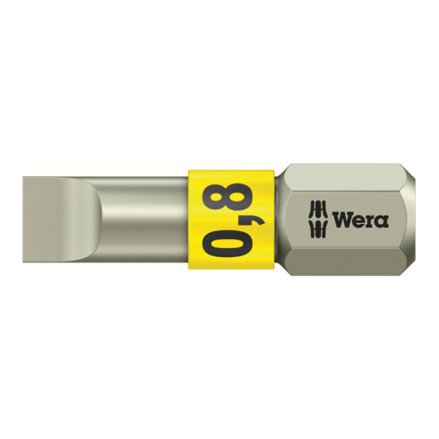 Wera 3800/1 TS Bits für Schlitz-Schrauben, Edelstahl, 5,5 x 0,8 mm, Länge 25 mm