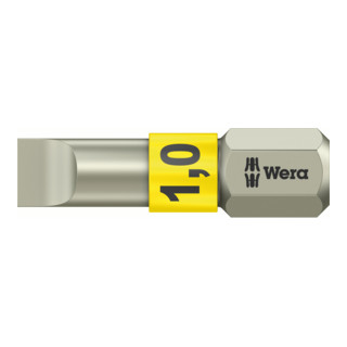 Wera 3800/1 TS Bits für Schlitz-Schrauben, Edelstahl, 5,5 x 1,0 mm, Länge 25 mm