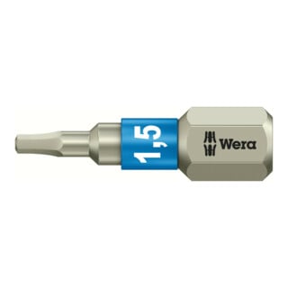 Wera 3840/1 TS 6KT-Bits, Edelstahl, SW (metrisch) 1,5 mm, Länge 25 mm
