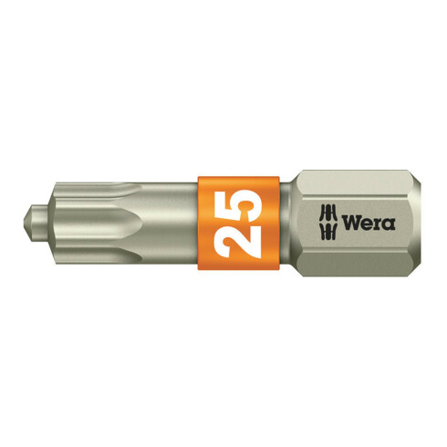 Wera 3867/1 TS P TORX Bits mit Zapfen, Edelstahl, TX 25 x 25 mm