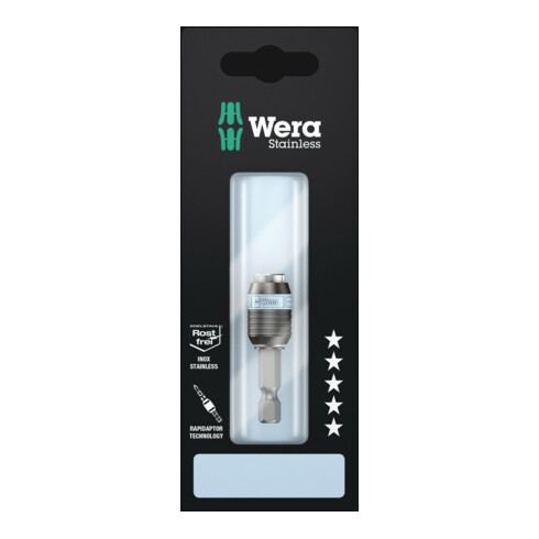 Wera 3888/4/1 K SB Rapidaptor Universalhalter, Edelstahl, 1/4" x 50 mm