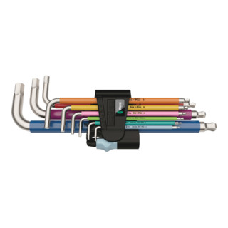 Wera 3950/9 Hex-Plus Multicolour Stainless 1 Winkelschlüsselsatz, metrisch, Edelstahl, 9-teilig
