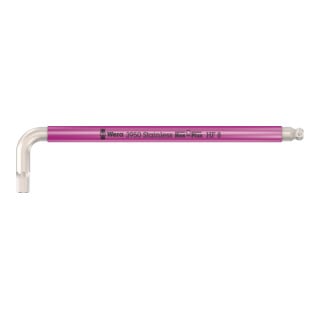 Wera 3950 SPKL Multicolour HF Clé mâle coudée, métrique, acier inoxydable, avec fonction de retenue, 8 x 195 mm