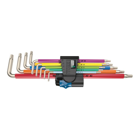 Wera 3967/9 TX SXL Multicolour HF Stainless 1 Stiftsleutelset met vasthoudfunctie, RVS