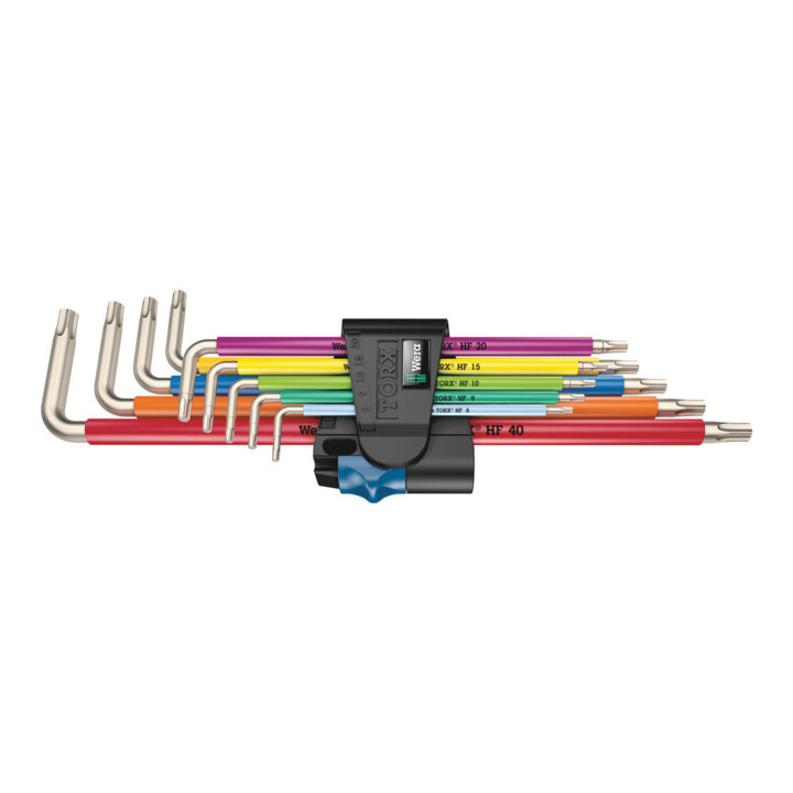 Wera 3967/9 TX SXL Multicolour HF Stainless 1 Winkelschlüsselsatz mit Haltefunktion, Edelstahl, 9-teilig