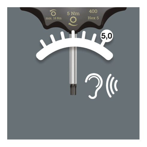 Wera 400 Hex Drehmomentindikator, 5 x 5,0 Nm