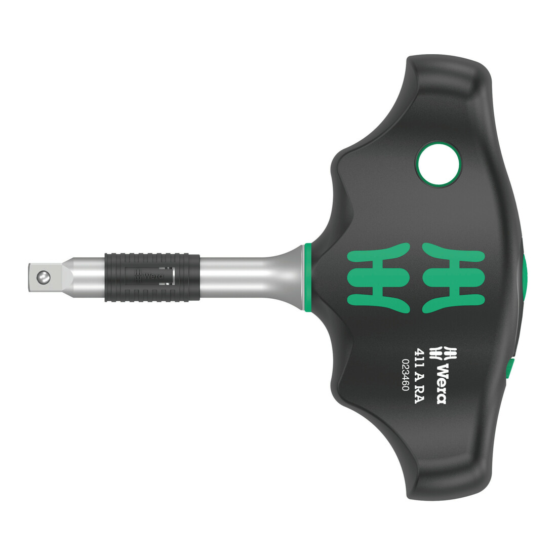 Wera 411 A RA Quergriff-Adapterschraubendreher mit Ratschenfunktion, 1/4", 1/4" x 45 mm