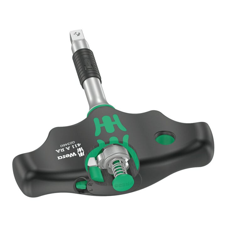 Wera 411 A RA Quergriff-Adapterschraubendreher mit Ratschenfunktion, 1/4", 1/4" x 45 mm