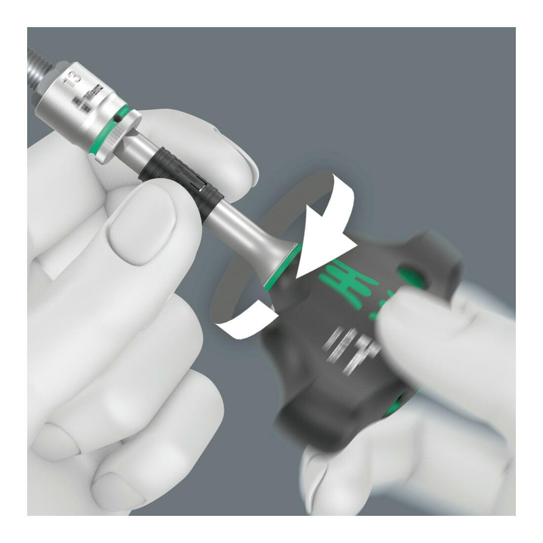 Wera 411 A RA Quergriff-Adapterschraubendreher mit Ratschenfunktion, 1/4", 1/4" x 45 mm