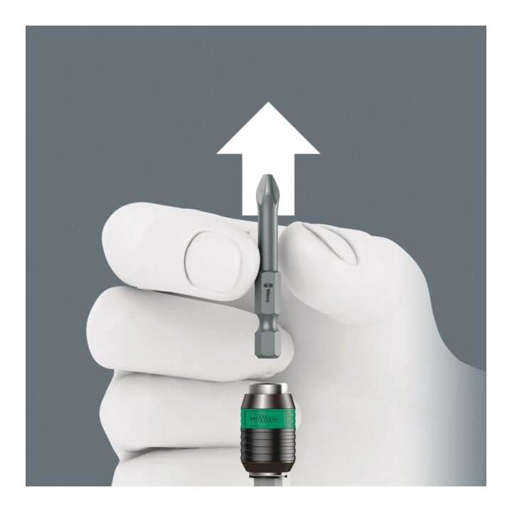 Wera 416 R Quergriff-Bits-Handhalter mit Rapidaptor Schnellwechselfutter, 1/4" x 45 mm
