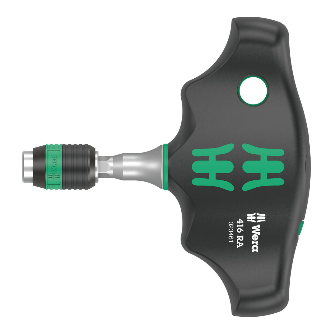 Wera 416 RA Quergriff-Bits-Handhalter mit Ratschenfunktion und Rapidaptor Schnellwechselfutter, 1/4" x 45 mm