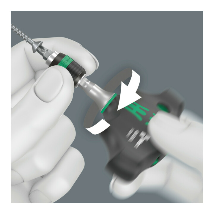 Wera 416 RA Quergriff-Bits-Handhalter mit Ratschenfunktion und Rapidaptor Schnellwechselfutter, 1/4" x 45 mm