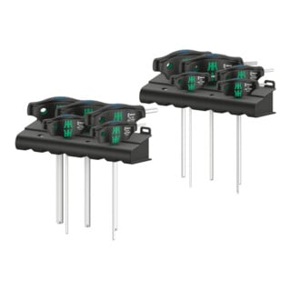 Wera 454/10 HF Set Imperial 1 Jeu de tournevis Tournevis à manche transversal Hex-Plus avec fonction de retenue, syst. impérial, 10 pièces