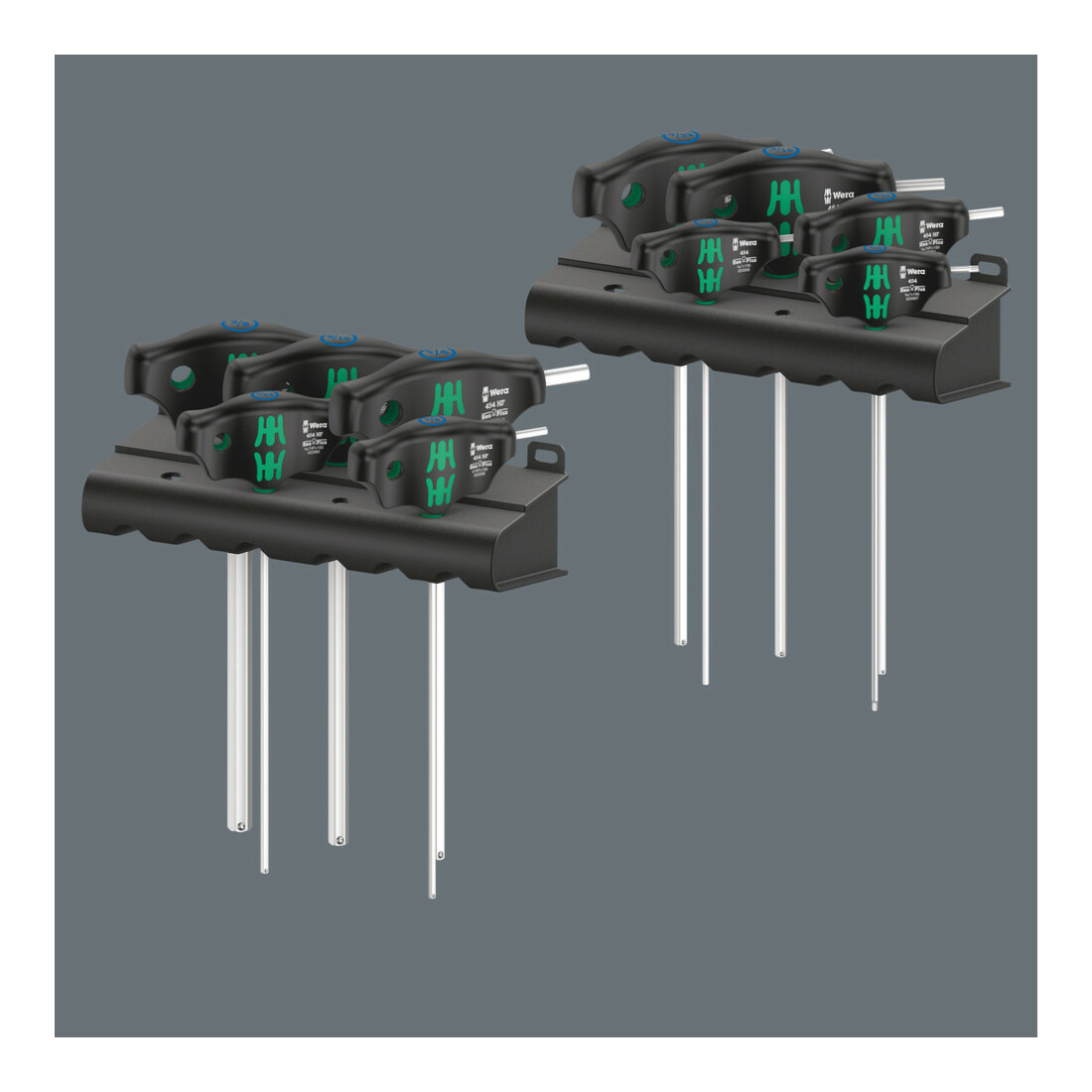 Wera 454/10 HF Set Imperial 1 Schraubendrehersatz Quergriff-Schraubendreher Hex-Plus mit Haltefunktion, zöllig, 10-teilig